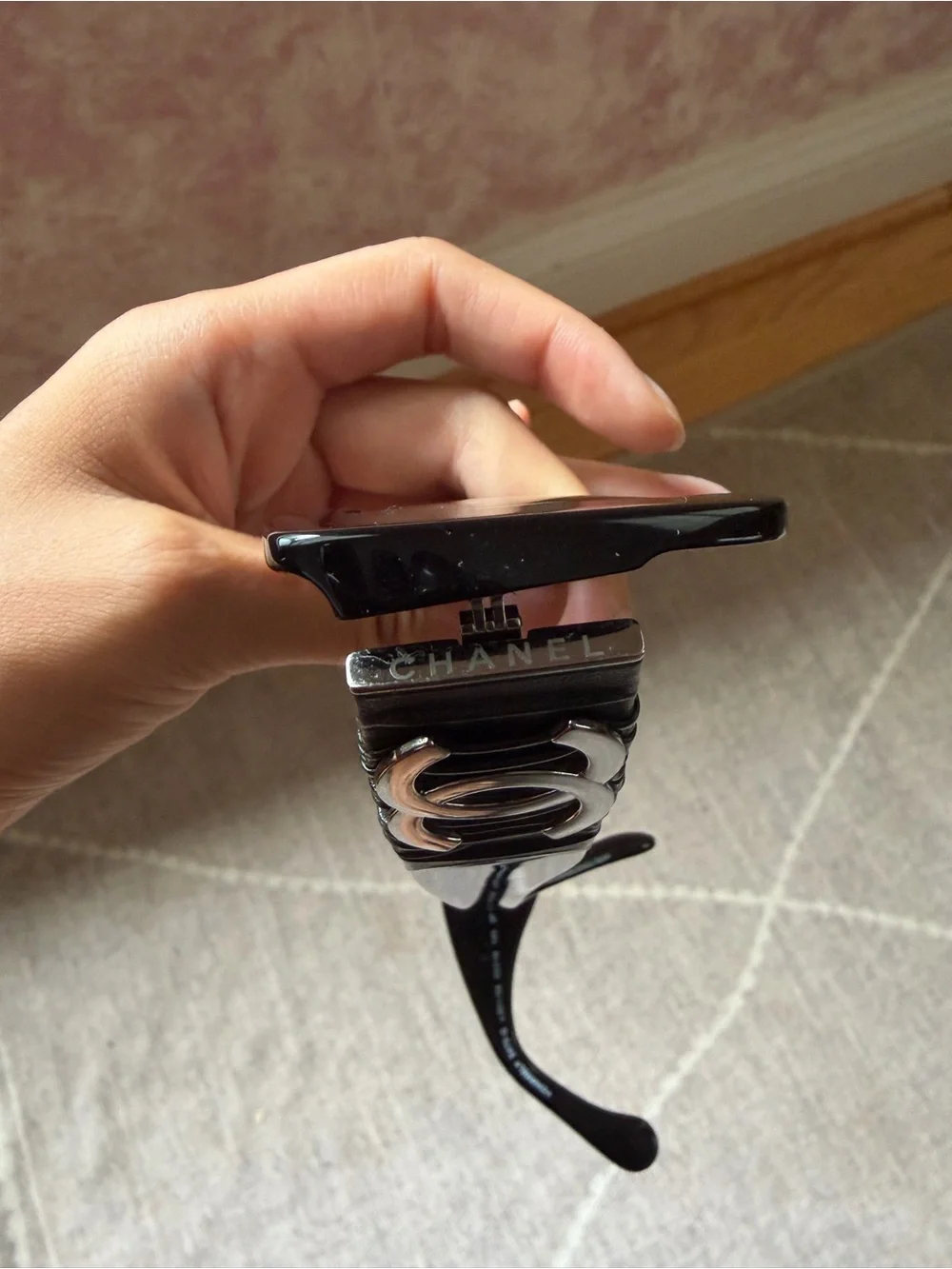 CHANEL polarized Rectangle Logo-Accent Sunglasses
